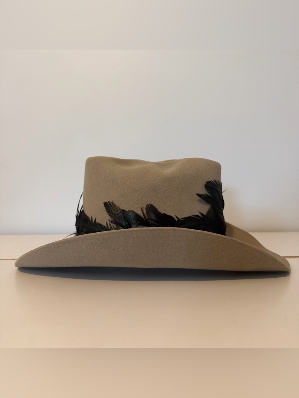 Smithbilt Hats Tan Light Grey Felt Material Cowboy Hat Nomad 7 1/4 size - Picture 4 of 12